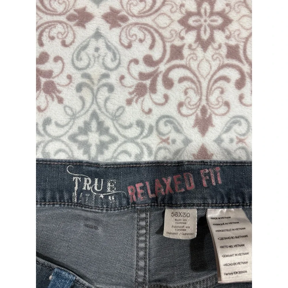 True Nation Relaxed Fit Jeans Mens 56x30 Dark Wash Blue Denim Pants Big and Tall